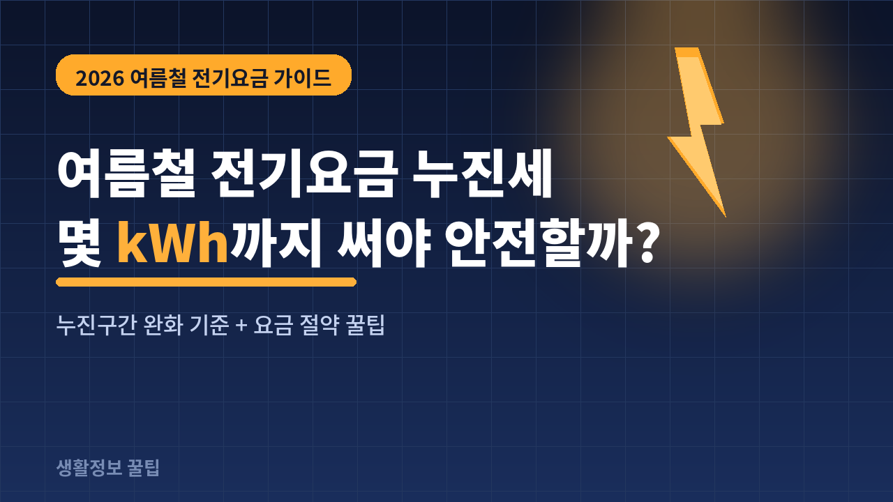 여름철 전기요금 누진세, 몇 kwh까지 써야 안전할까?