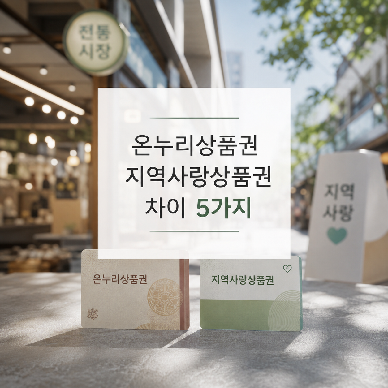 온누리 상품권 지역사랑 상품권 차이 5가지
