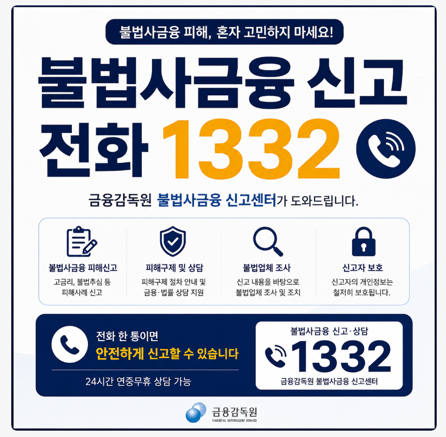 불법사채 피해, 1332 신고 한 번이면 끝