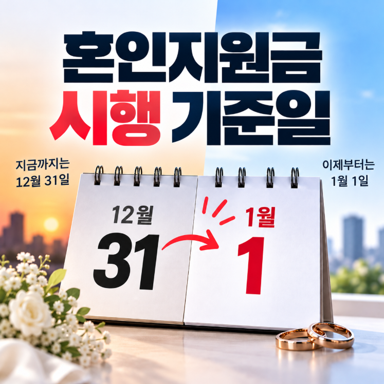 12월 31일과 1월 1일, 하루 차이로 갈리는 혼인지원금